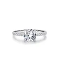 Anello scintillante in argento 925 con zircone taglio cushion e castone pavé chic - Misura US 5 / Stile Taglio a Cuscino (RHR1553)