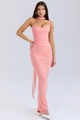 Set due pezzi rosa composto da top a fascia e gonna a tubino con dettagli in rete - S / Rosa