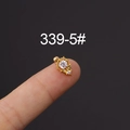 Goldener Kronen-Ohrstecker aus Edelstahl mit klarem Zirkonia-Kristall-Inlay - Gold-weißer Zirkonia-Stil (339-5#)