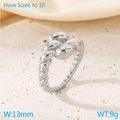Anello con nodo a corda intrecciata in acciaio inossidabile lucido a specchio - US 6 / Acciaio(KR111245-K)