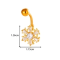 Golden snowflake belly ring with white zircon stones and 1.26cm length dimensions - Gold Snowflake (0199-8# Gold)