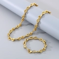 Conjunto de collar y pulsera dorados símbolo infinito en un expositor de cilindro - 10mm de Ancho Color Oro (Pulsera 22cm)