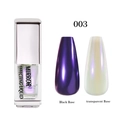 Nail mirror liquid color 003 showing effects on black and transparent bases - Ice Skin Magic Liquid 03 (Color 003)