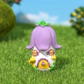 Miniature purple flower roof fairy house resin ornament on green lawn - Purple Flower House (No. 3)