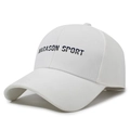 Classic white cotton baseball cap featuring Harason Sport black embroidery on the front - Adjustable / White