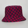 Wende-Anglerhut im Harajuku-Stil mit rot-blauem Karomuster für optimalen Sonnenschutz - M (56-58cm) / Rotes Schachbrett