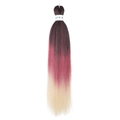 Extension de cheveux Easy Braid 26 pouces dégradé du brun foncé au rose et au beige - Ombré Marron vers Rose vers Beige (FR-23)