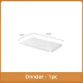 Divisore rettangolare bianco per scaffale 25cm x 12cm con fori quadrati cavi - Pannello Divisorio - 1pz