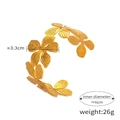 18K vergoldete offene Armspange mit Cutout-Blumen und strahlender Textur - Z101-gold