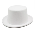 Dettaglio di un cappello a cilindro bianco in feltro con focus sulla trama fine - M (56-58cm) / Bianco