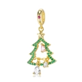 Golden Christmas tree pendant in 925 sterling silver with colorful zircon stones - Golden Christmas Tree