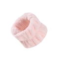 Dettaglio dei polsini per lavaggio viso in flanella rosa e pile corallo assorbente - Polsino Rosa Pallido