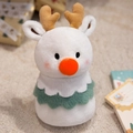 Adorabile peluche renna pupazzo di neve bianco con corna morbide e colletto verde - Stile Albero di Natale Renna / 17cm