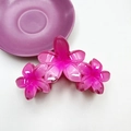 Pink gradient plumeria flower hair claw clip in translucent 11.5cm acrylic resin - Large 11.5CM / Gradient Pink