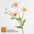Silk butterfly ranunculus in soft pink with 3 flower heads and 2 buds, 49cm height - Champagne
