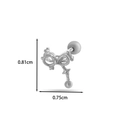 Puce d'oreille nœud en argent avec zircone et pendentif étoile de 0,81 cm de haut - Style Nœud Étoile (6# Argent)