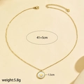 Goldene Edelstahlkette mit Herzanhänger 1,5cm Durchmesser und 41+5cm Länge für Damen - Herzanhänger / Gold Herz-Perlmutt