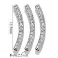 Detail of 36.5mm textured stainless steel curved tube beads for DIY jewelry making - Curved Hammered Style (A-Steel) / 36.5mm-Hole 2.5mm