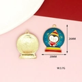 Detail view of 26x20mm Christmas penguin snowflake globe pendant in alloy finish - Penguin Crystal Ball