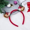Christmas reindeer antler headband in red plush with berries and holiday decorations - Style 17 Green Antler Lamb Wool