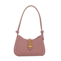 Borsa a spalla rosa antico stile francese con fibbia dorata e tracolla con nodi - Rosa