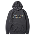 Dark gray oversized hoodie with Who let me have fun print and kangaroo pocket - Dark Gray