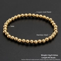 Stackable stretch bracelet with 5mm gold plated stainless steel beads and 3 layers finish - 5mm/40 Beads / Gold