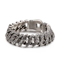 Pulsera de eslabones vintage para hombre con motivos celticos en acero inoxidable - Estilo 22cm (KB128122) / Plata Antigua
