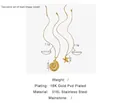 Tweeledige 18K goud PVD vergulde roestvrijstalen kettingset met zeester en schelp hangers - Gouden Schelp & Kleine Zeester 2-delige Set
