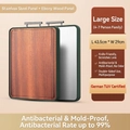 Large double-sided cutting board made of ebony wood and stainless steel, 43.5x29cm - Large Style (Stainless Steel + Natural Ebony)