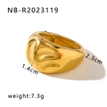 Detaillierte Größenangaben des goldenen Herzrings mit 7,3 g Gewichtsangabe - US 7 / Unregelmäßige Form (NB-R2023119)