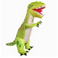 Inflatable green T-Rex costume with dark spots and beige belly for party events - Green Dinosaur / One Size