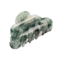 Cloud shaped acetate hair claw clip with green and white marble pattern texture - Green & White Cloud (Grab 2)