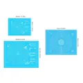 Thick silicone baking mat set in three sizes with circular and edge measurement scales - Silicone / 40*30cm Blue Base White Print