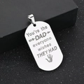 Silver stainless steel dad dog tag pendant featuring engraved message and handprint - Pendant Only / Silver