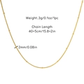 Golden snake chain necklace 40cm with 2mm beads in titanium steel for women - Chain (Snake Bead Chain Style 3)