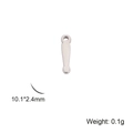 Exclamation pill shape stainless steel pendant charm 10.1x2.4mm silver finish - Exclamation Mark / Steel
