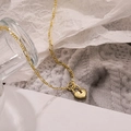 Elegante collana con ciondolo a lucchetto a cuore in argento 925 con finitura dorata - Oro