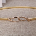 Elegante cintura elastica dorata da donna con fibbia a gancio in metallo lucido - 60 cm / Oro