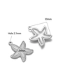 Silver stainless steel starfish pendant charms in 25mm and 30mm sizes for DIY jewelry - 25*30mm Thick Single-sided Polka Dot Starfish / Steel