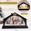Farol de agua navideño con escena de bosque de alces y luz LED cálida, 15,5x9,5 cm - Reno
