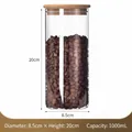 1000ml airtight glass jar with bamboo lid for coffee beans, 8.5x20cm storage canister - 1000ml / Replacement Bamboo Lid / 8.5cm*20cm