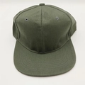 Front view of solid army green flat brim baseball cap showing cotton canvas texture - One Size / Army Green