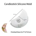 Detailed view of crescent moon silicone mold for candle holder resin craft with finished size - Moon
