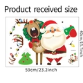 Detailed dimensions of Santa Claus and reindeer Christmas window stickers, 59cm by 40cm size - 40*59cm