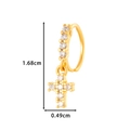 Gold-plated copper nose ring with zircon-encrusted cross pendant and size markings - Style 4-Cross Dangle (HSPJ0164) / Gold