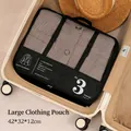 Pearl white mesh luggage organizer bag with black trim and breathable grid, 42x32x12cm - Black-Large (No. 3)
