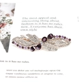 Elegant butterfly hair clip with purple crystal gems and leaf patterns in metallic finish - Forest Flower Purple