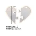 Translucent heart puzzle silicone mold for DIY crystal resin couple pendants - Couple Pendant Mold (147-1)