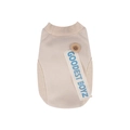Gilet en tricot pour animaux crème avec étiquette GOODEST BOYZ et détail bouton - S / Blanc Cassé